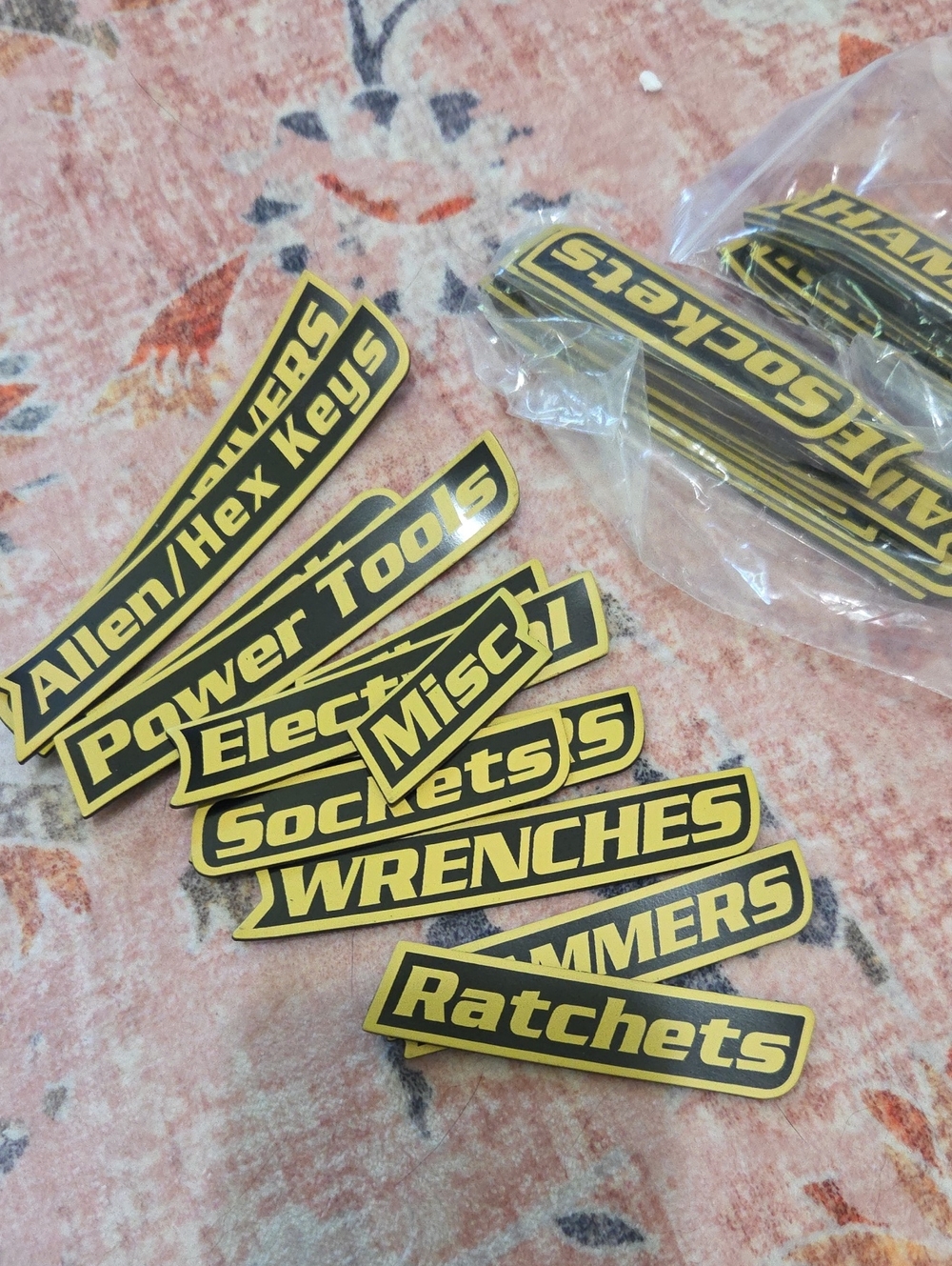 NEW Yellow & Black Tool Bog Magnets - WRENCHES, Ratchets, Sockets etc.